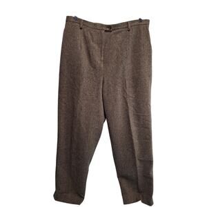 Pendleton virgin wool trousers womens size 18 brown tweed lined vintage pants